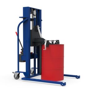 Drum Lifter for 205 l Drums, Lift Height 2200 mm, Manual Hydraulic, Telescopic Mast, Rotating Function