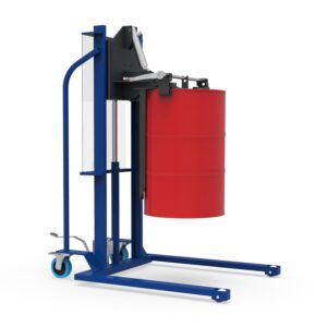 Drum Lifter for 205 l Drums, Lift Height 1500 mm, Manual Hydraulic, Single Mast, Rotating Function