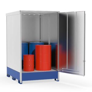 Hazardous Material Depot GD-600 for 4 x 200 L drums, containment capacity 600 L