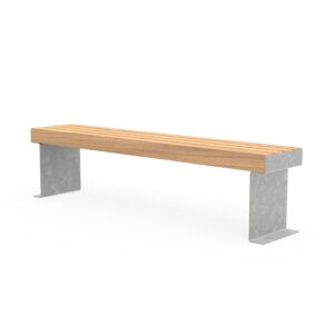Outdoor stool bench "CUBE" with a galvanized steel frame, seating made of larch wood