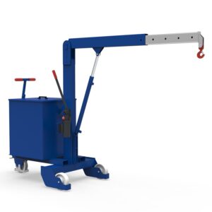 Counterweight crane, telescopic boom, load capacity of 500 kg