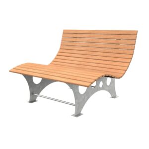 WAVE-1,5 L M Forest lounger made of steel with larch wood slats, width 1500 mm