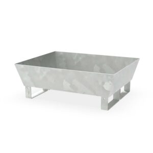 Steel Spill Pallet, For 1 x 60 L Drum, Without Grid, Forklift Accessible, Galvanized