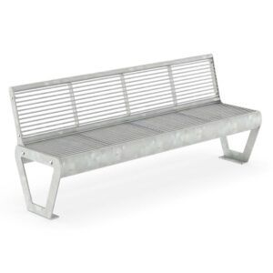 Steel park bench URBANA, galvanized, with a backrest, 4-seater