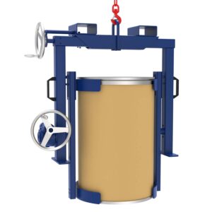 Adjustable crossbeam for 200 L fiber drums and cardboard barrels, with handwheel