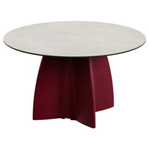 Round garden dining table, made of PE-HD, cream top, seats 68 Ø1400x750mm
